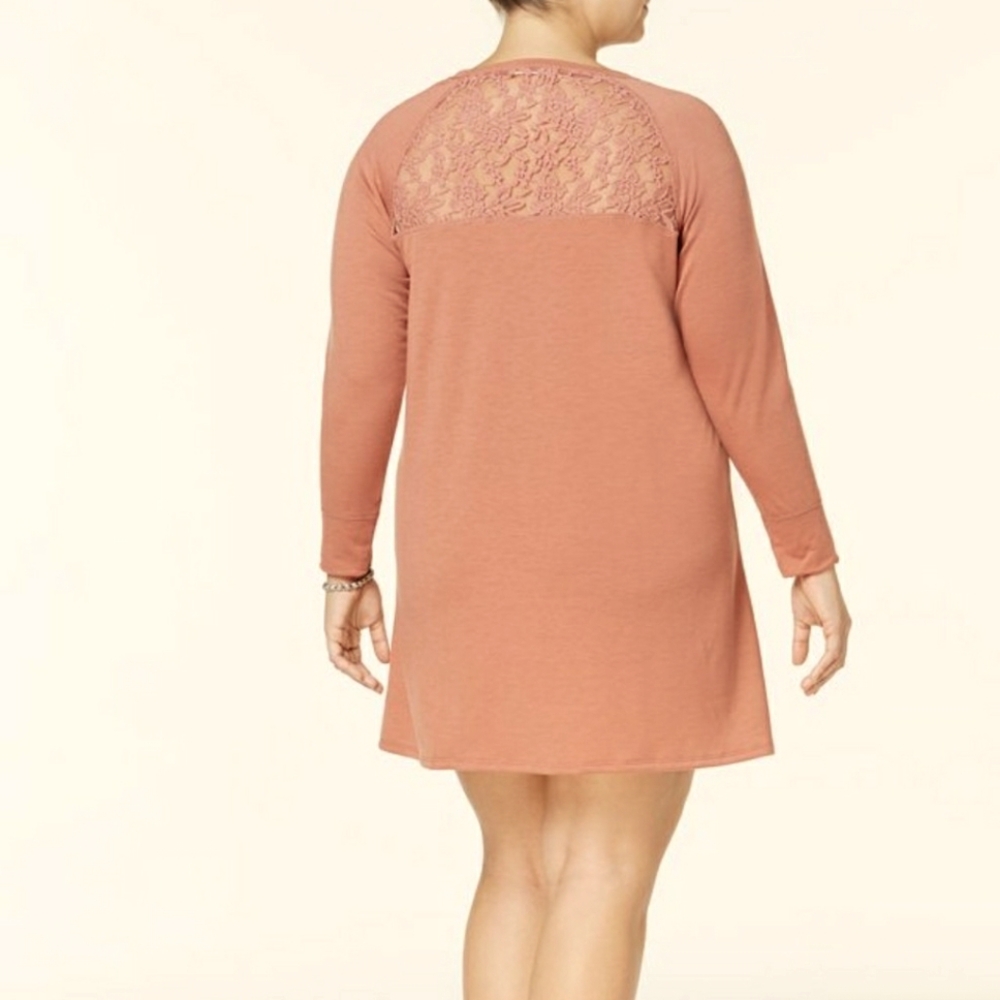 NWT No Comment Trendy Lace Mini Dress Macy's women size small S dusty pink strch
